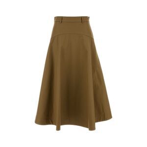 Balenciaga Women Army Green Cotton Skirt